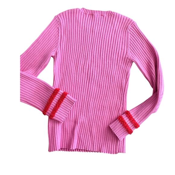 English Factory Pink Ribbed Sweater Women’s L – August Apparel - Picture 5 of 11